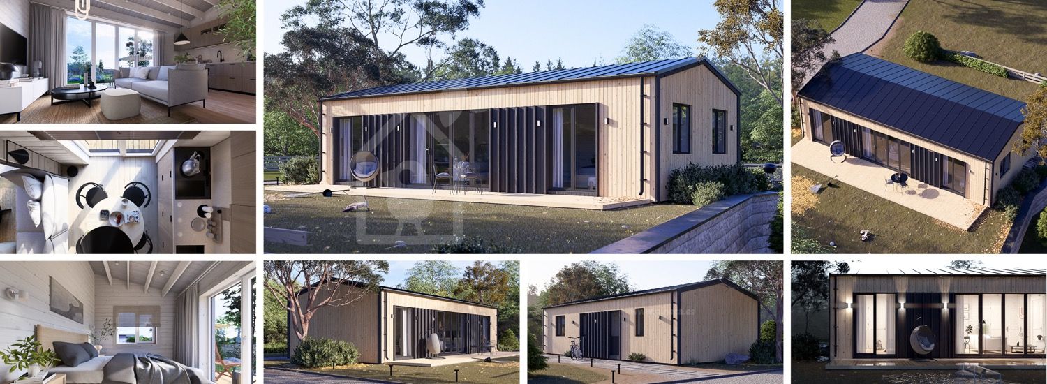 Houten huis NICOLE BBL RV (Geïsoleerd, Bbl), 70 m² visualisatie 1